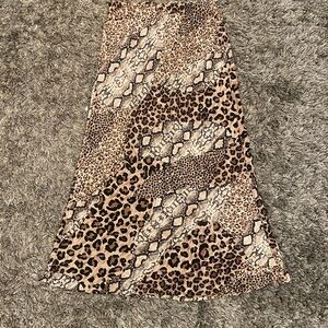 Chic Animal Print A-Line Skirt